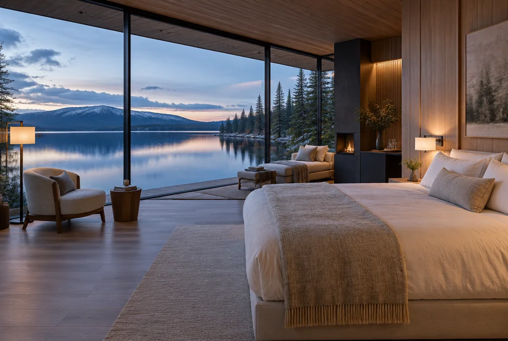 Illustrative lakeside lodge concept